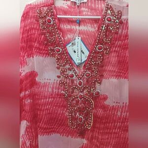BEAUTIFUL BEADED BEACH COVER-UP NWT